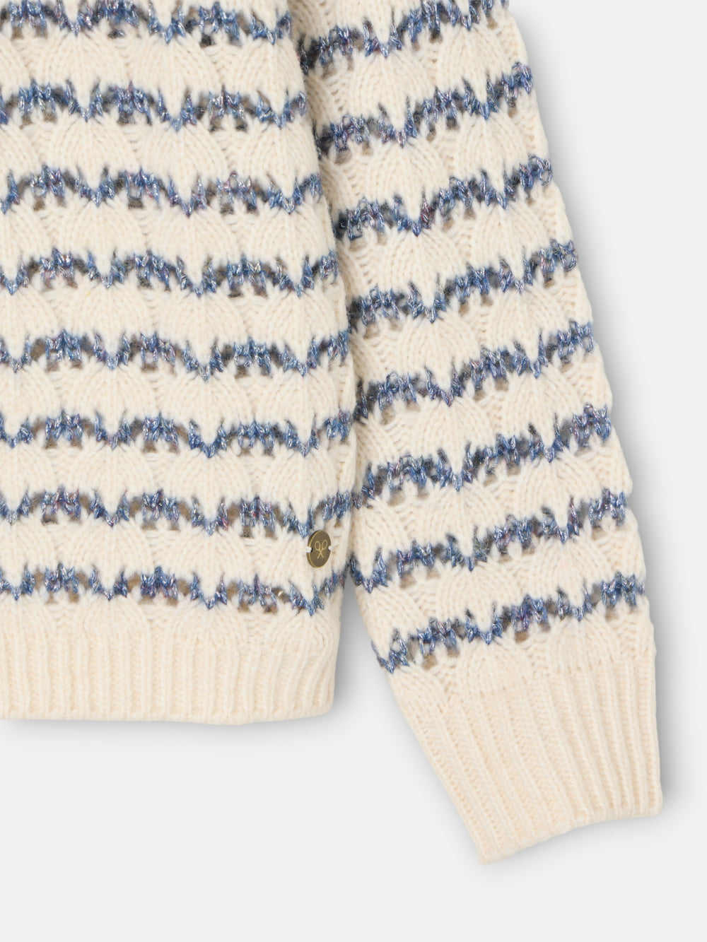 Camisola às riscas azul e branco com lurex