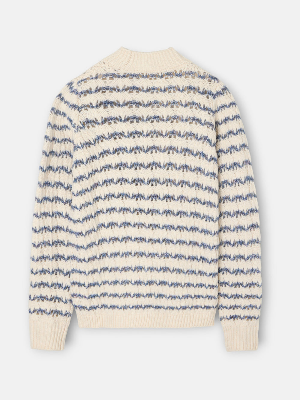Camisola às riscas azul e branco com lurex