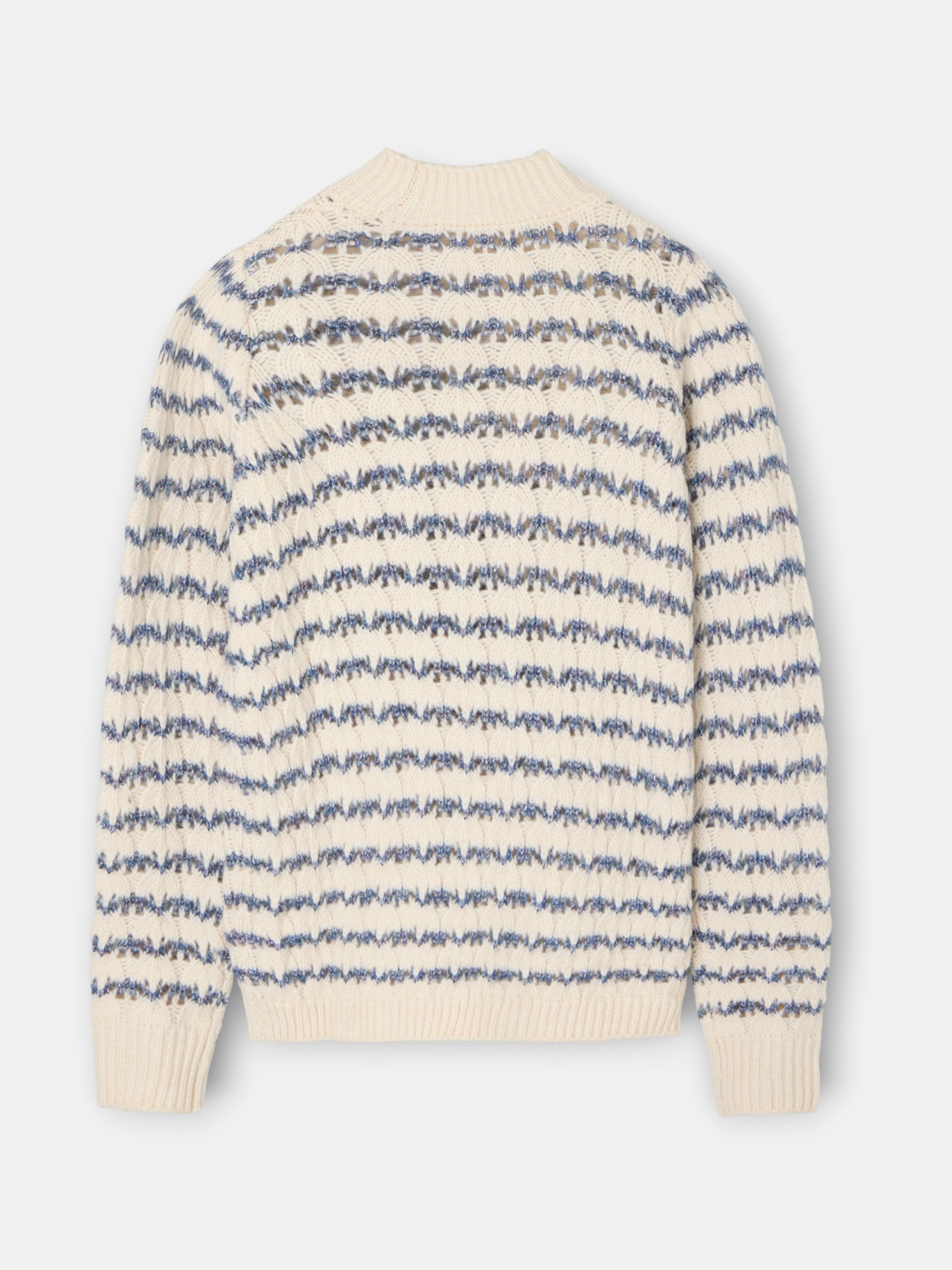 Camisola às riscas azul e branco com lurex