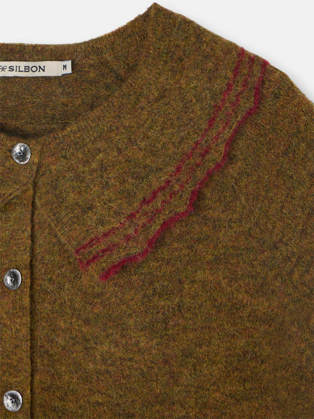 Cardigan cuello bobo contraste verde