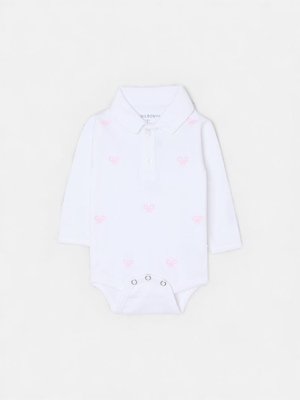 Body baby manga larga multiraqueta rosa