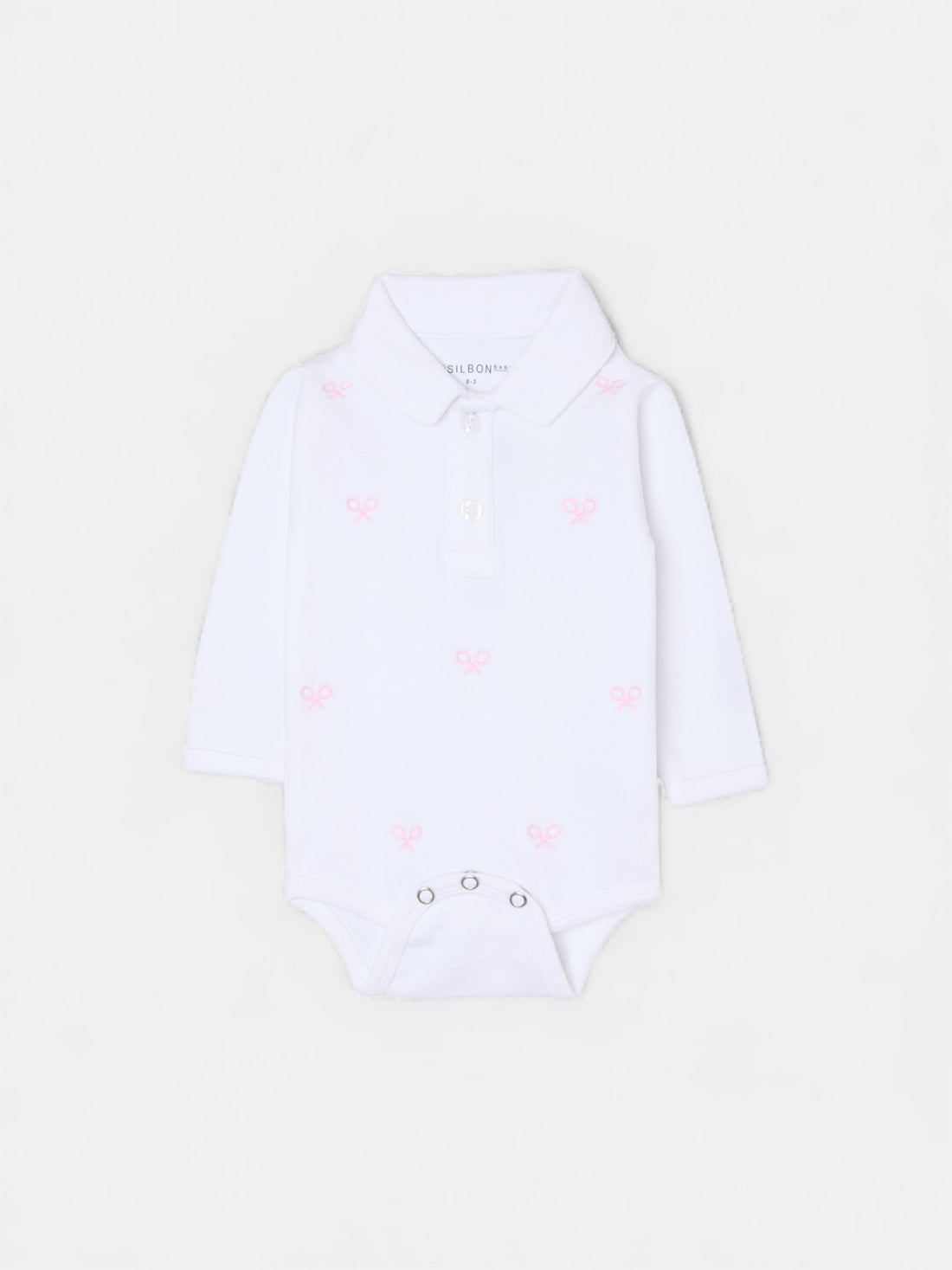 Body de bebé de manga comprida multiraquete rosa