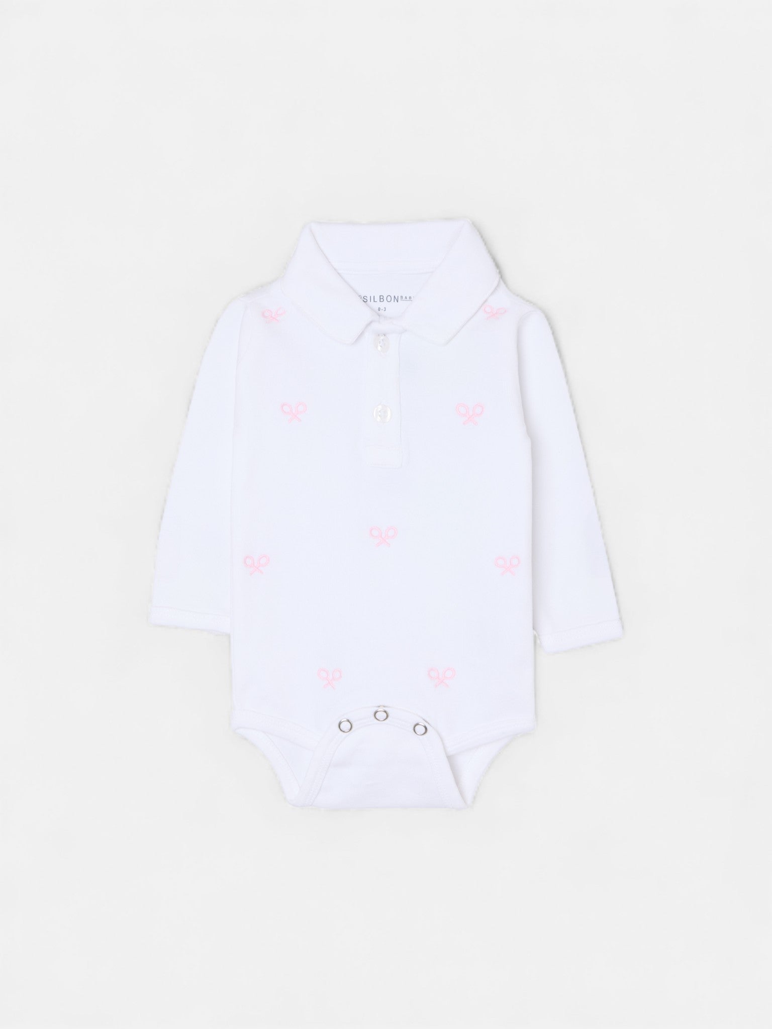 body bébé rose à manches longues avec plusieurs raquettes