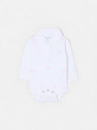 Body baby manga larga multiraqueta rosa