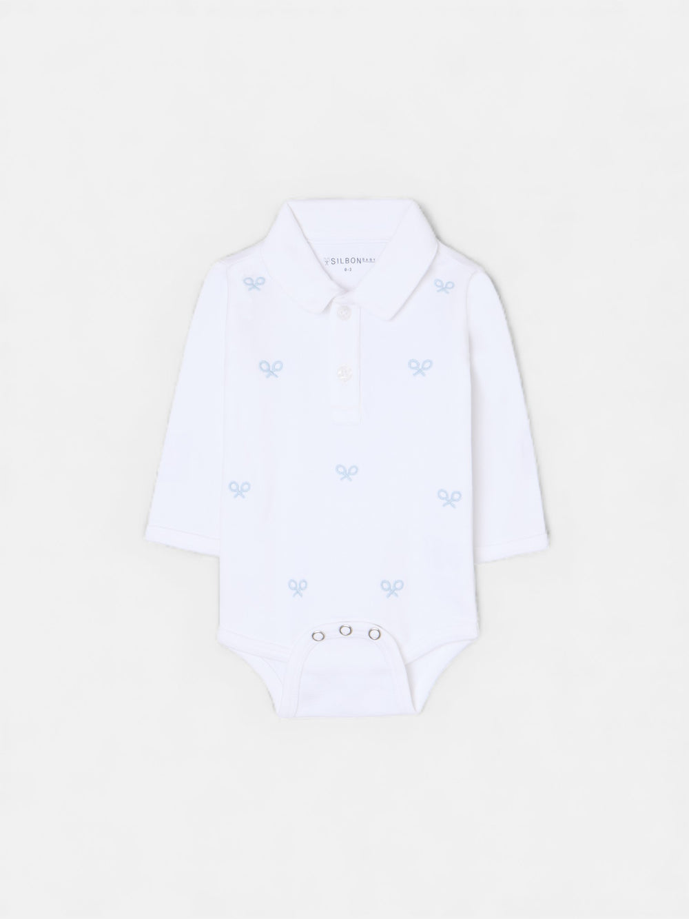 Body baby manga larga multiraqueta azul celeste