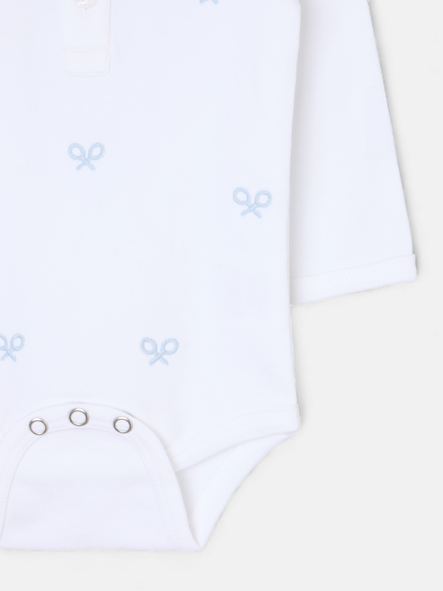 Body de bebé de manga comprida multiraquete azul celeste