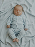 Conjunto ochos baby silbon azul celeste
