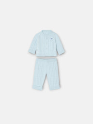 Baby Silbon light blue cable knit set
