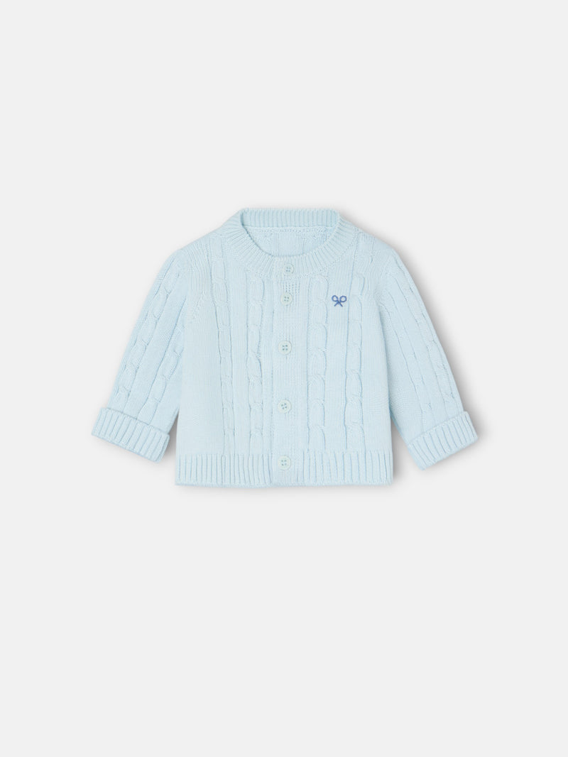 Conjunto ochos baby silbon azul celeste