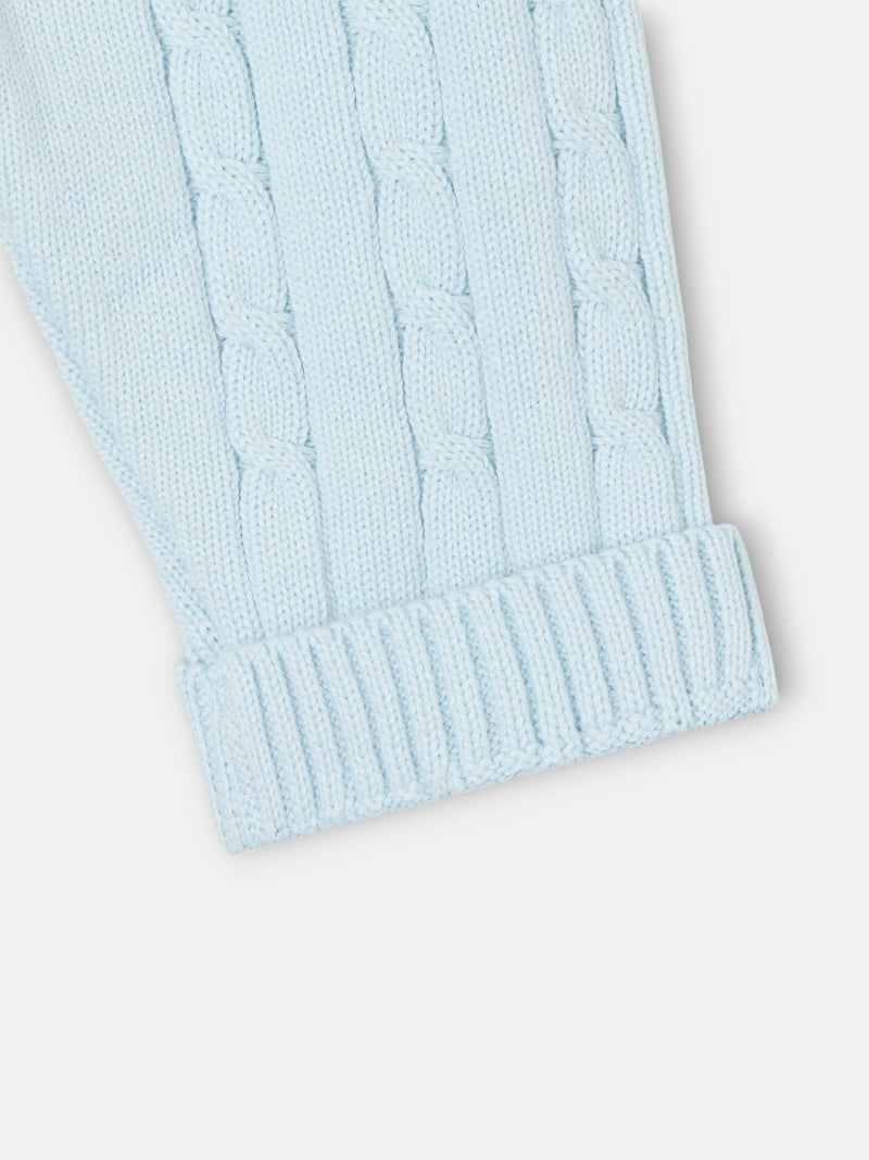 Conjunto ochos baby silbon azul celeste