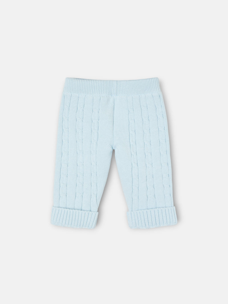 Baby Silbon light blue cable knit set