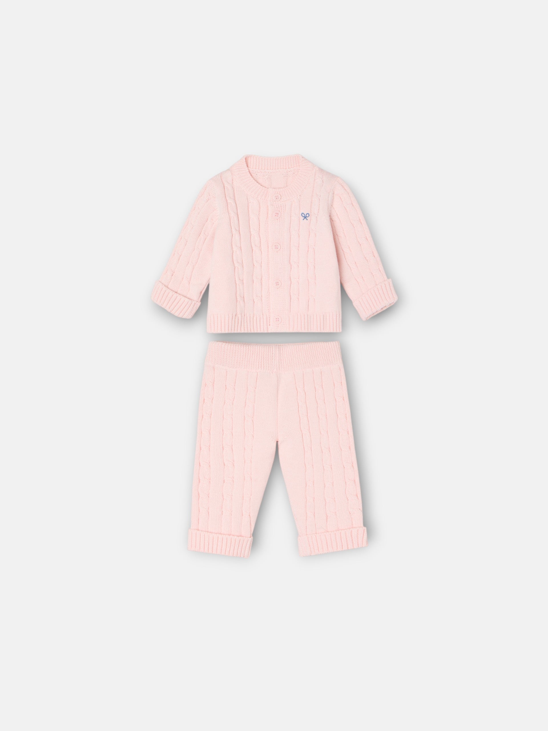 Conjunto ochos baby silbon rosa