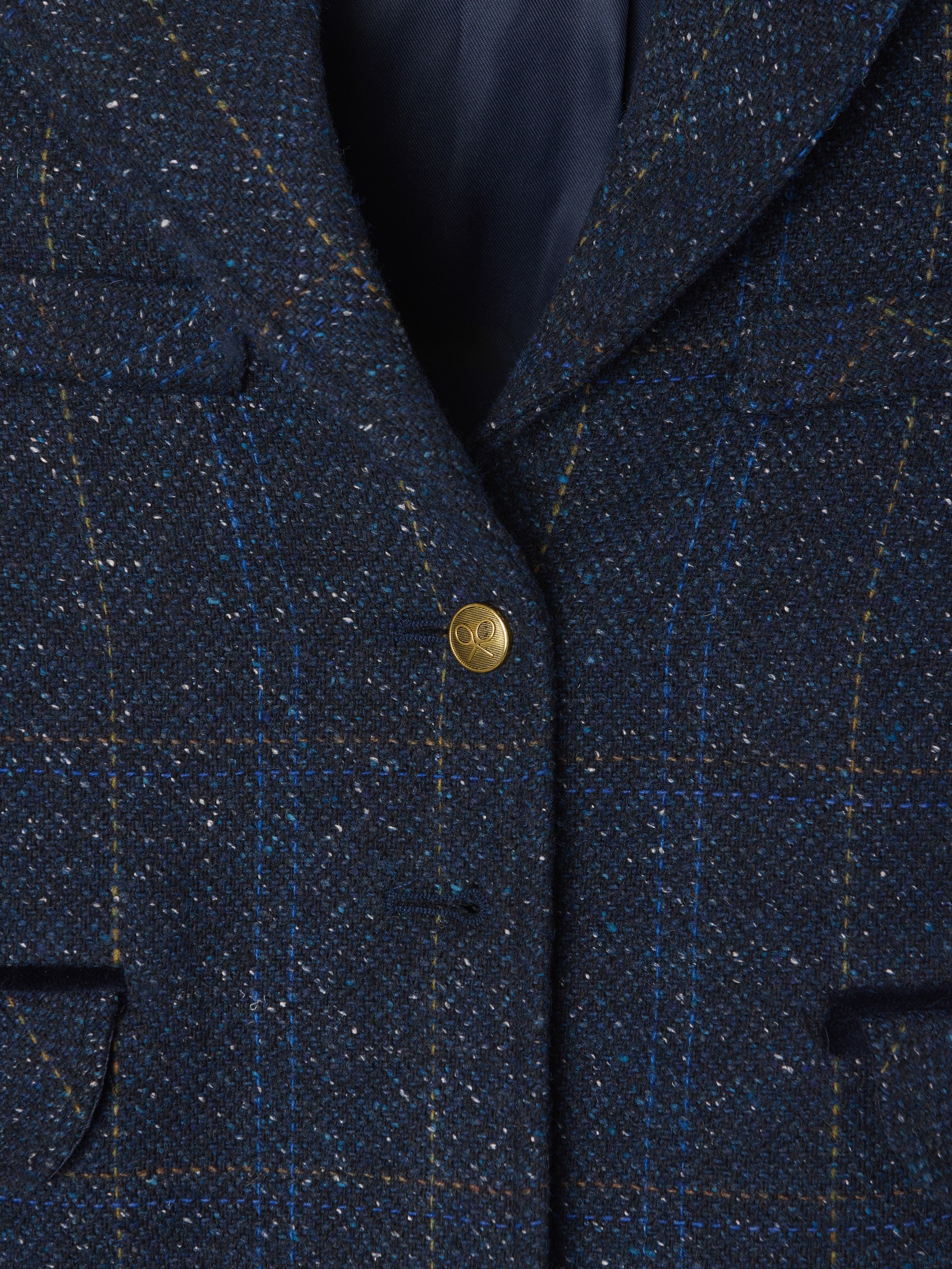 American girl with blue plaid velvet details