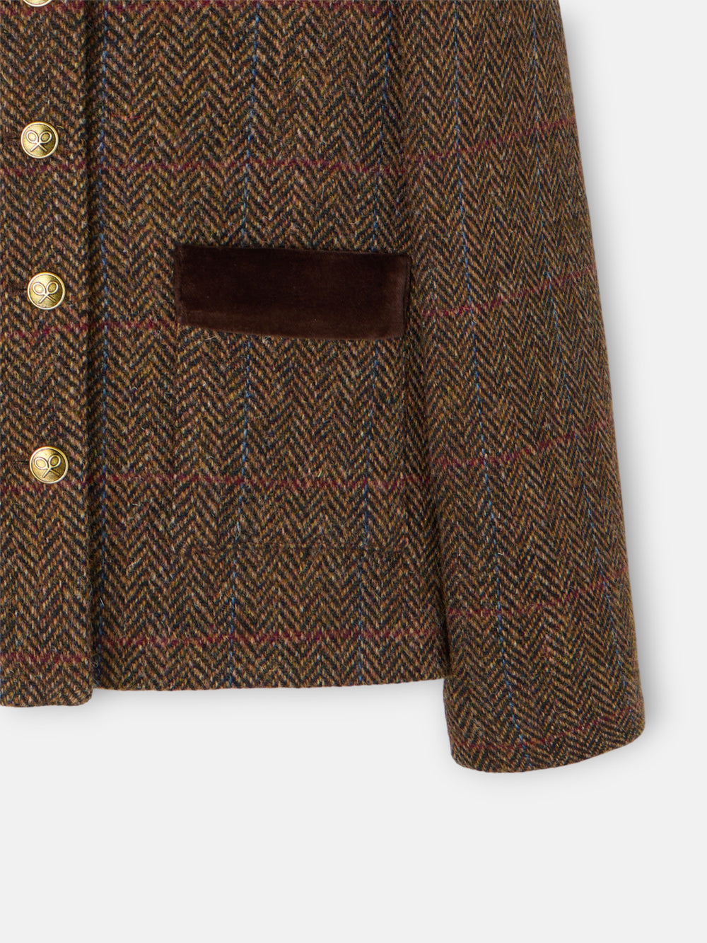 Americana girl cuello mao espiga marrones