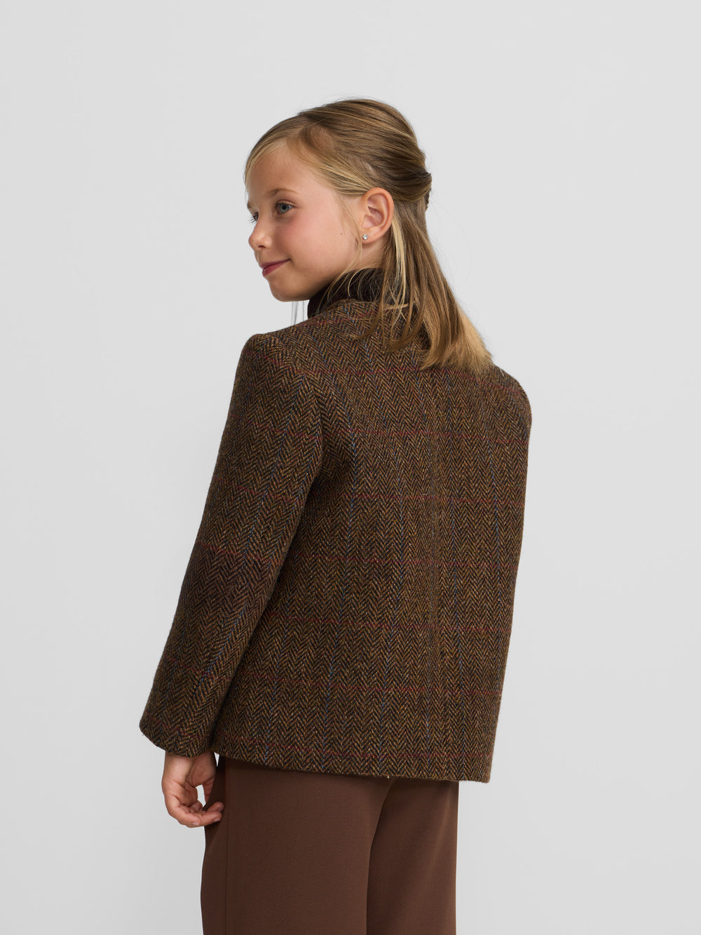 Americana girl cuello mao espiga marrones