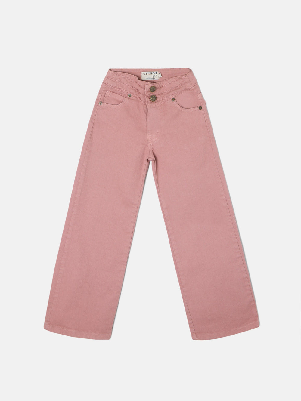 Pantalon girl bordado rosa