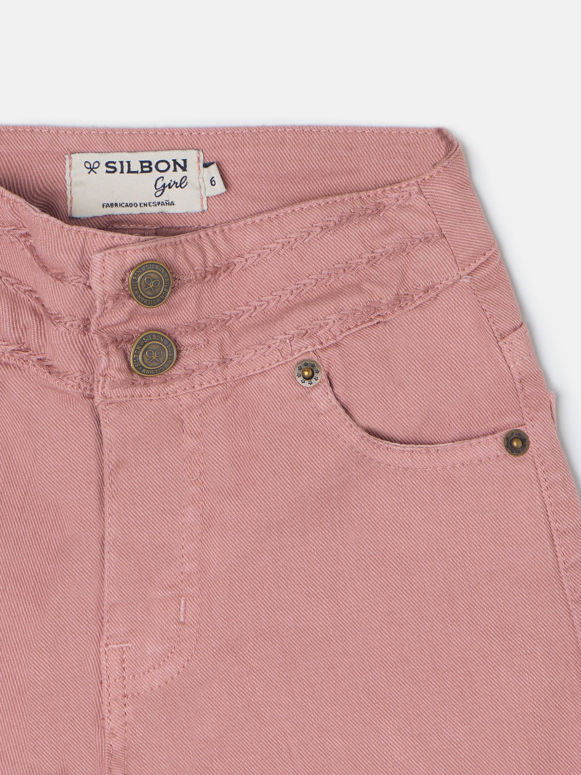 Pink embroidered girl pants