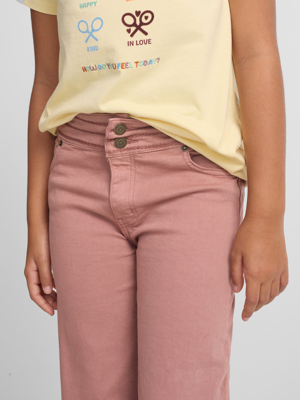 Pantalon girl bordado rosa