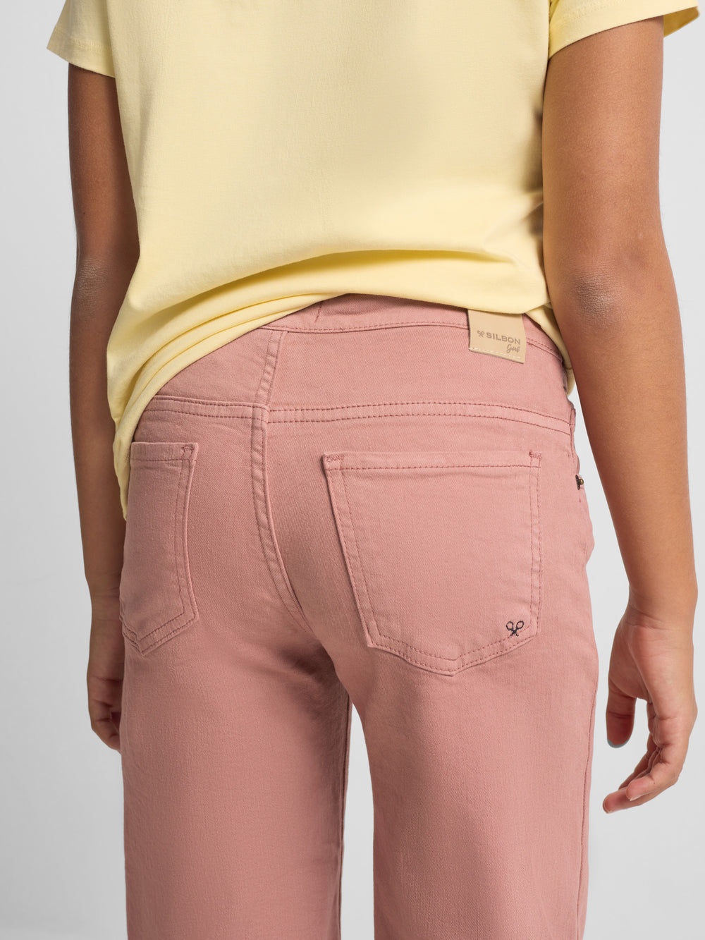 Pantalon girl bordado rosa