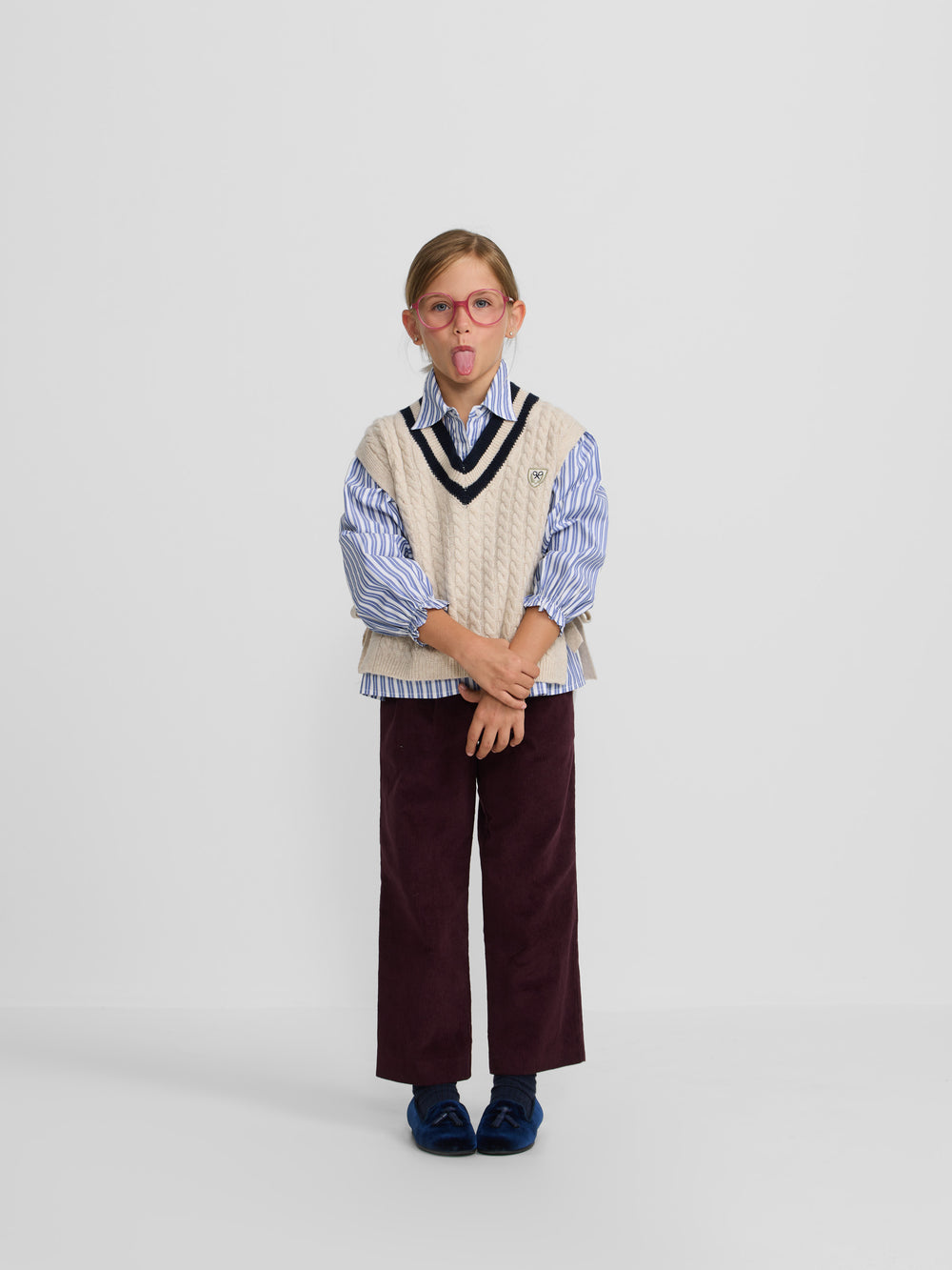 Chaleco girl punto college crudo