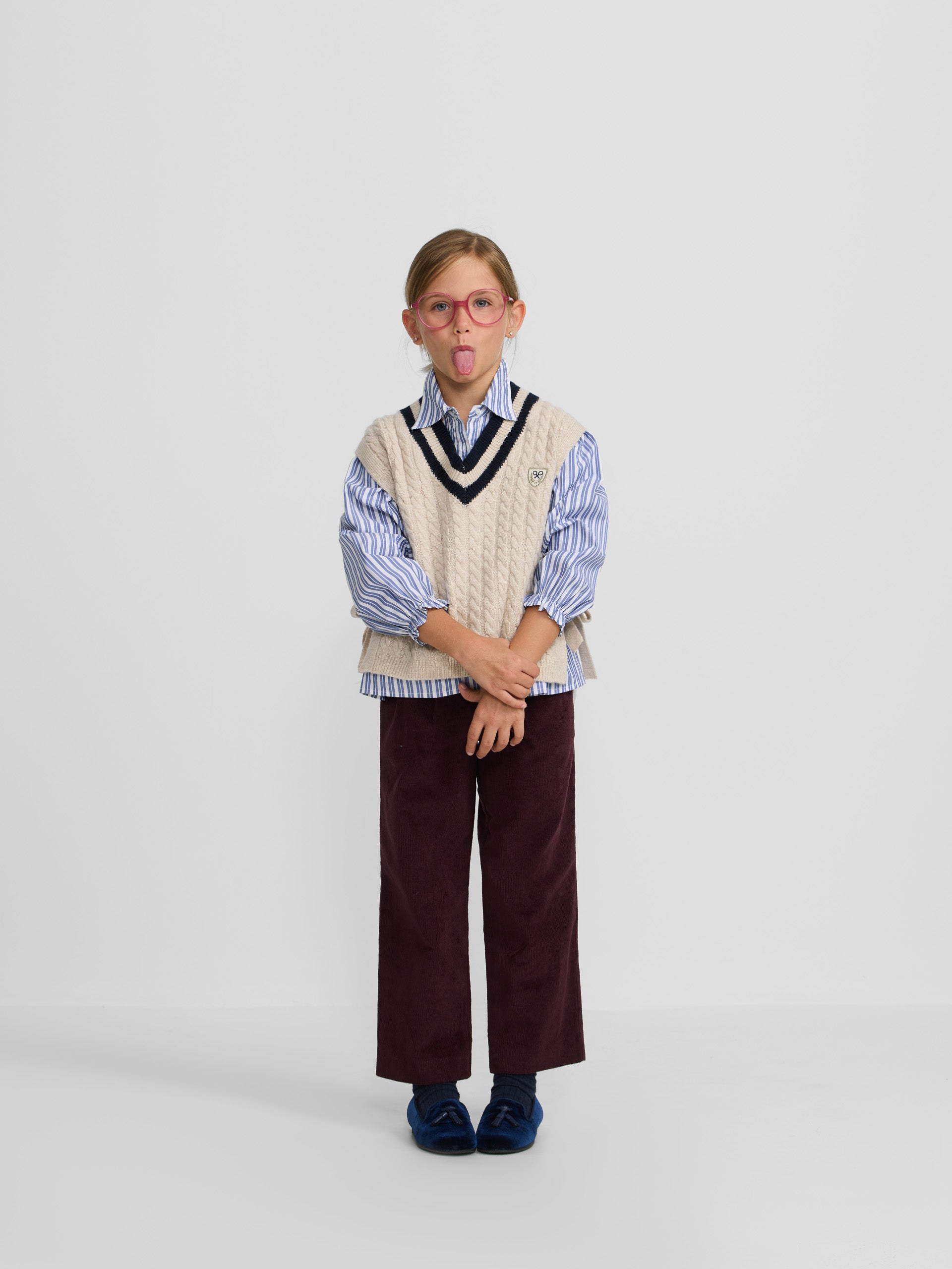 Chaleco girl punto college crudo