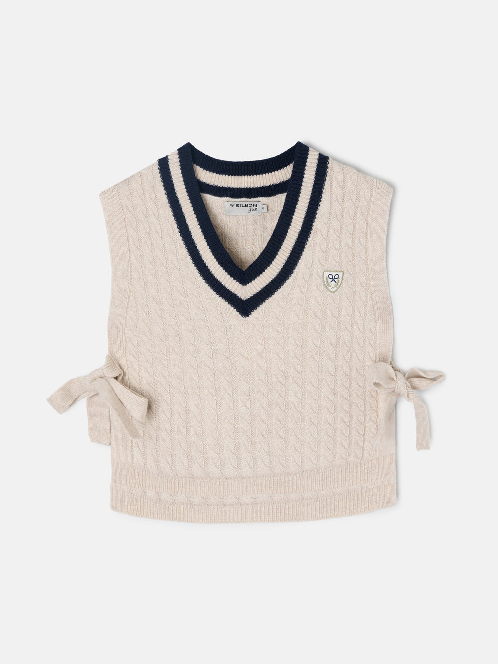 Chaleco girl punto college crudo