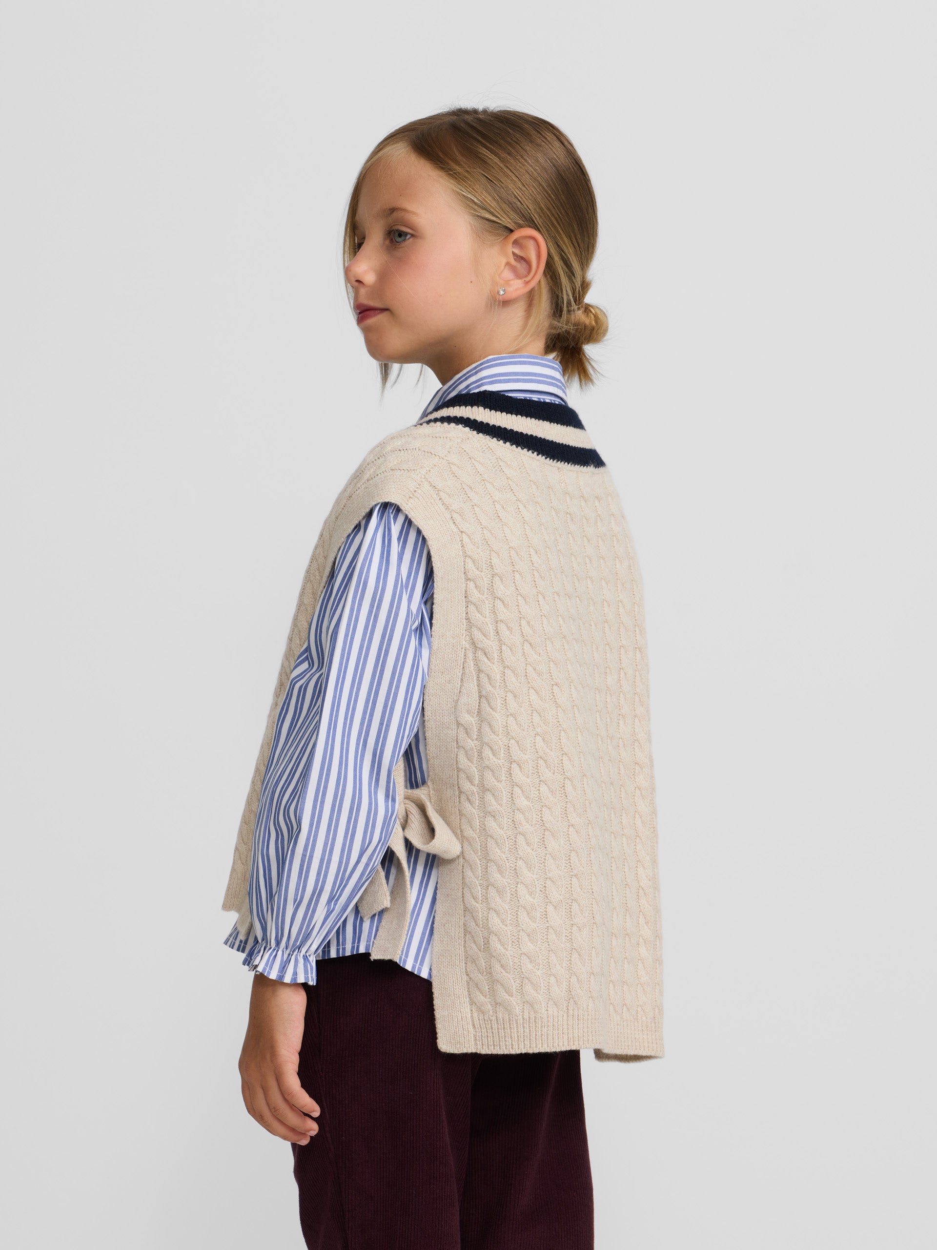Chaleco girl punto college crudo