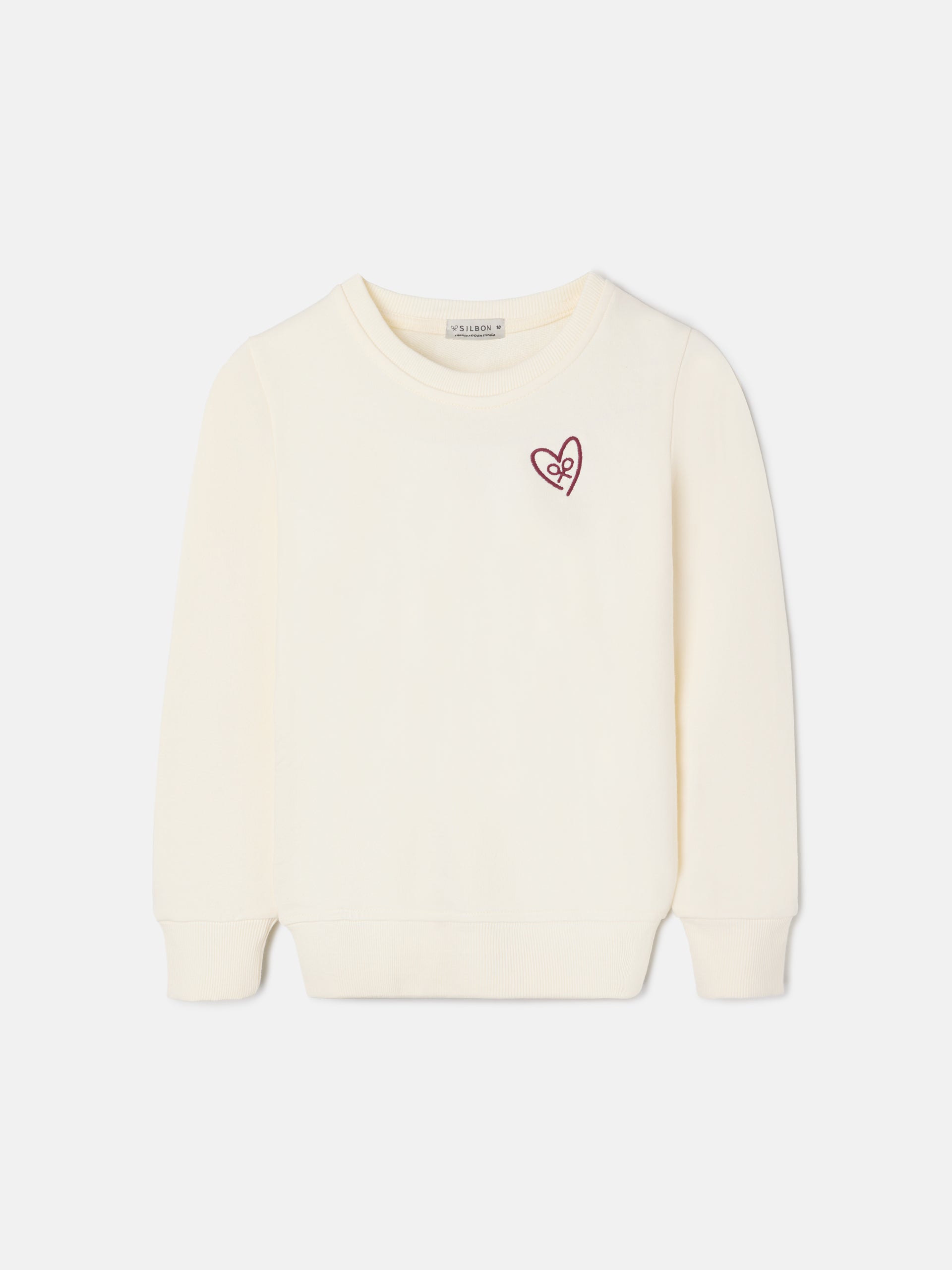 Sweatshirt menina coração cru