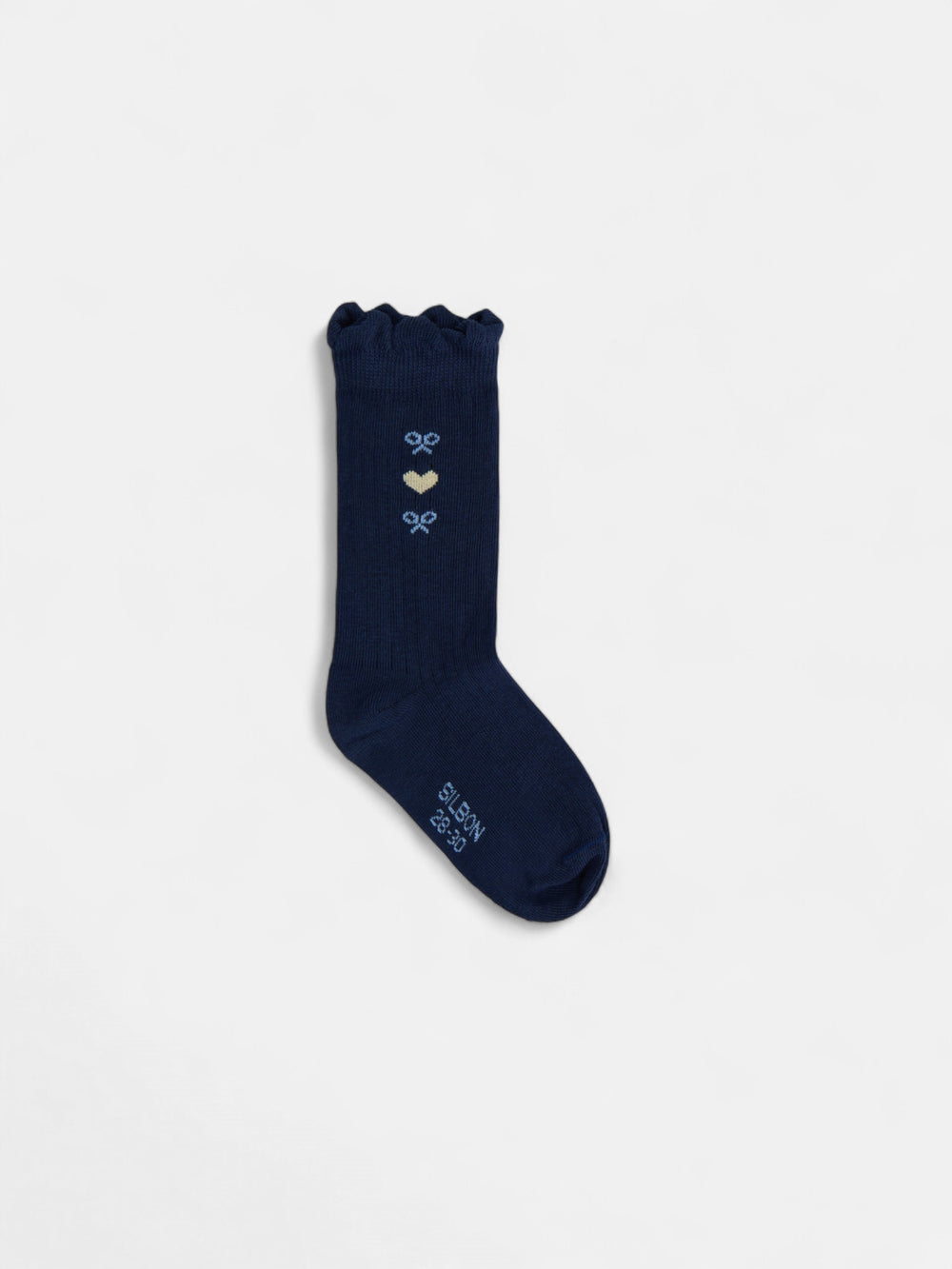 Navy blue heart girl socks