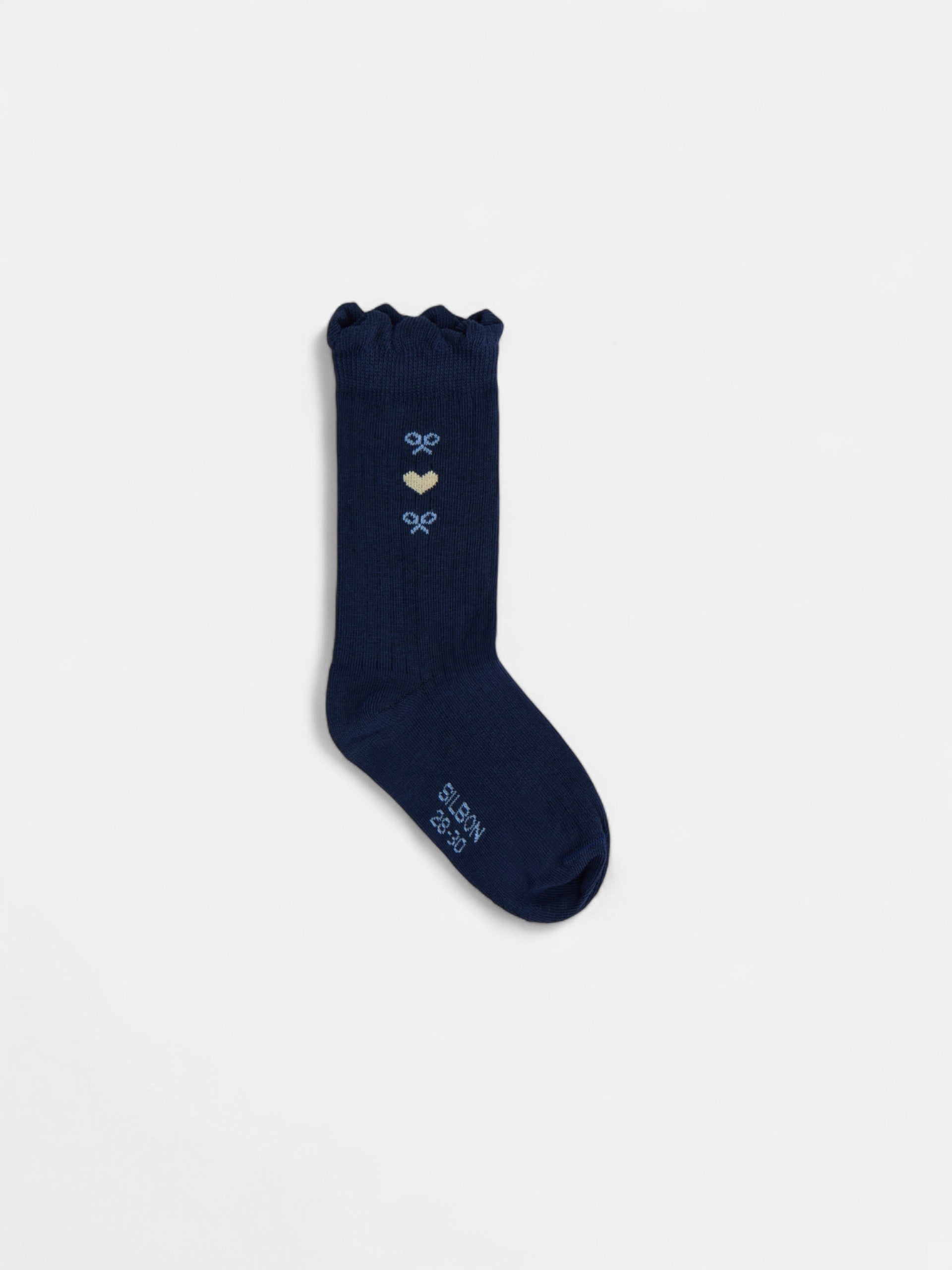 Navy blue heart girl socks