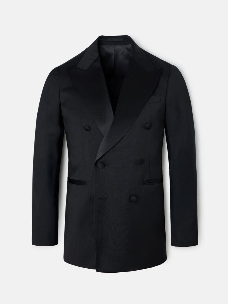 Blazer smoking cruzado clássico preto