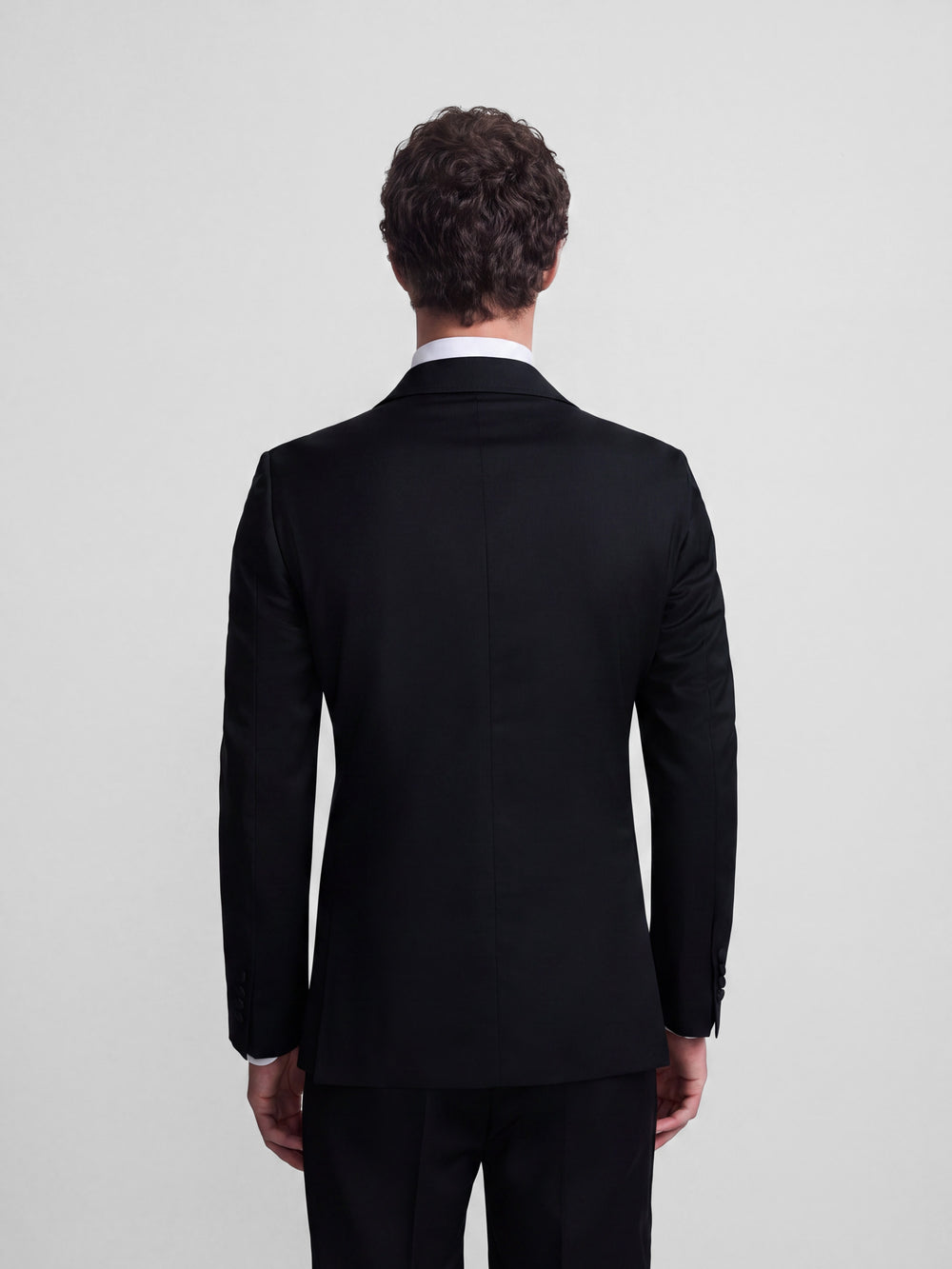 Classic black double-breasted tuxedo blazer