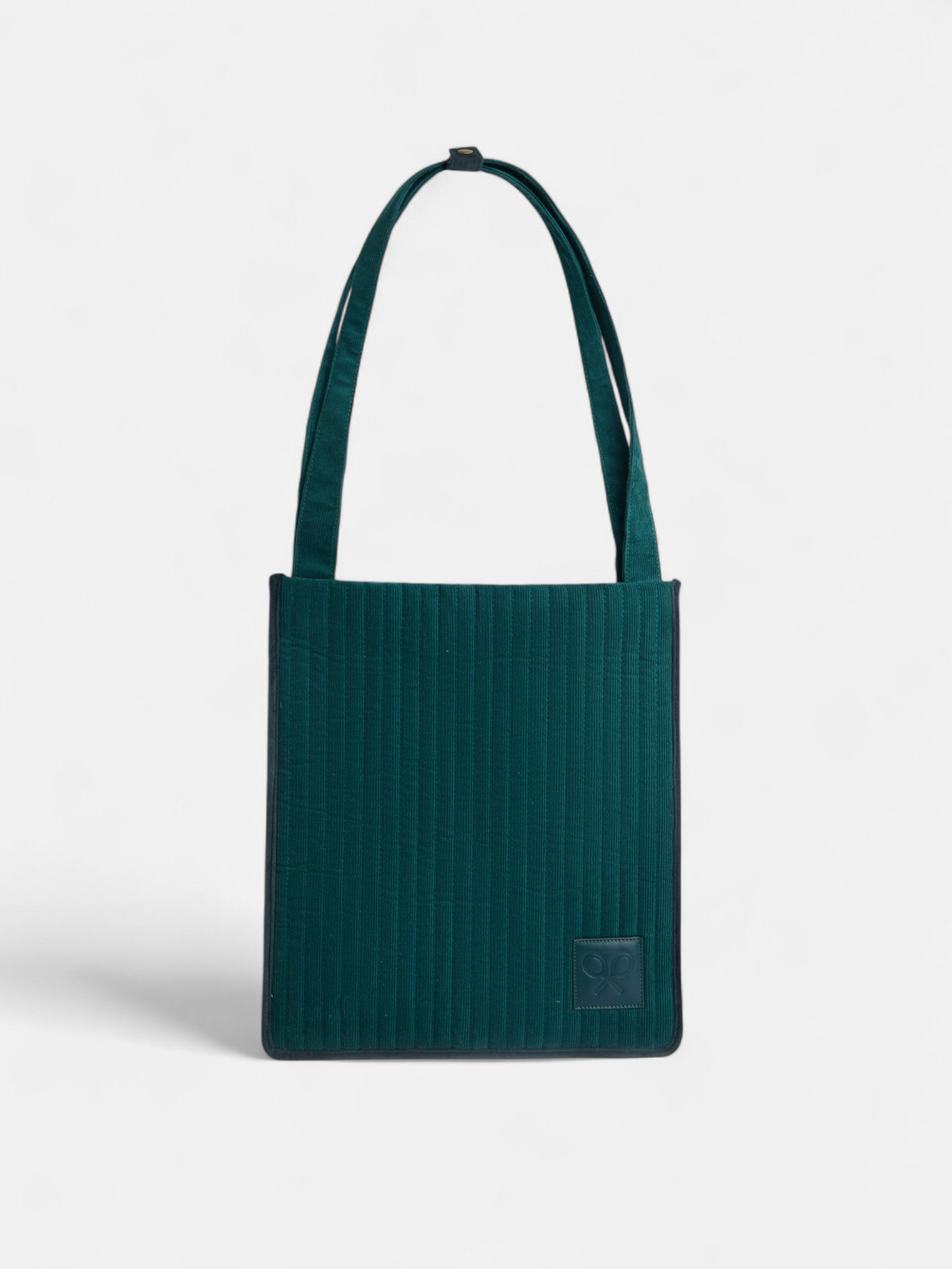 Funda portatil acolchada pana verde