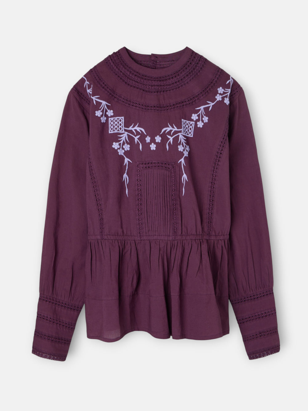 Blusa bordados morada