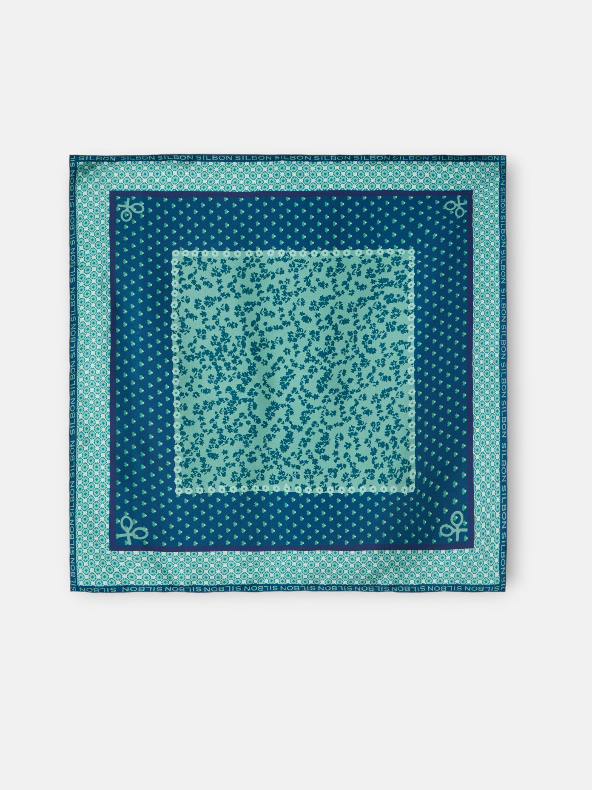 Mouchoir vert à motifs