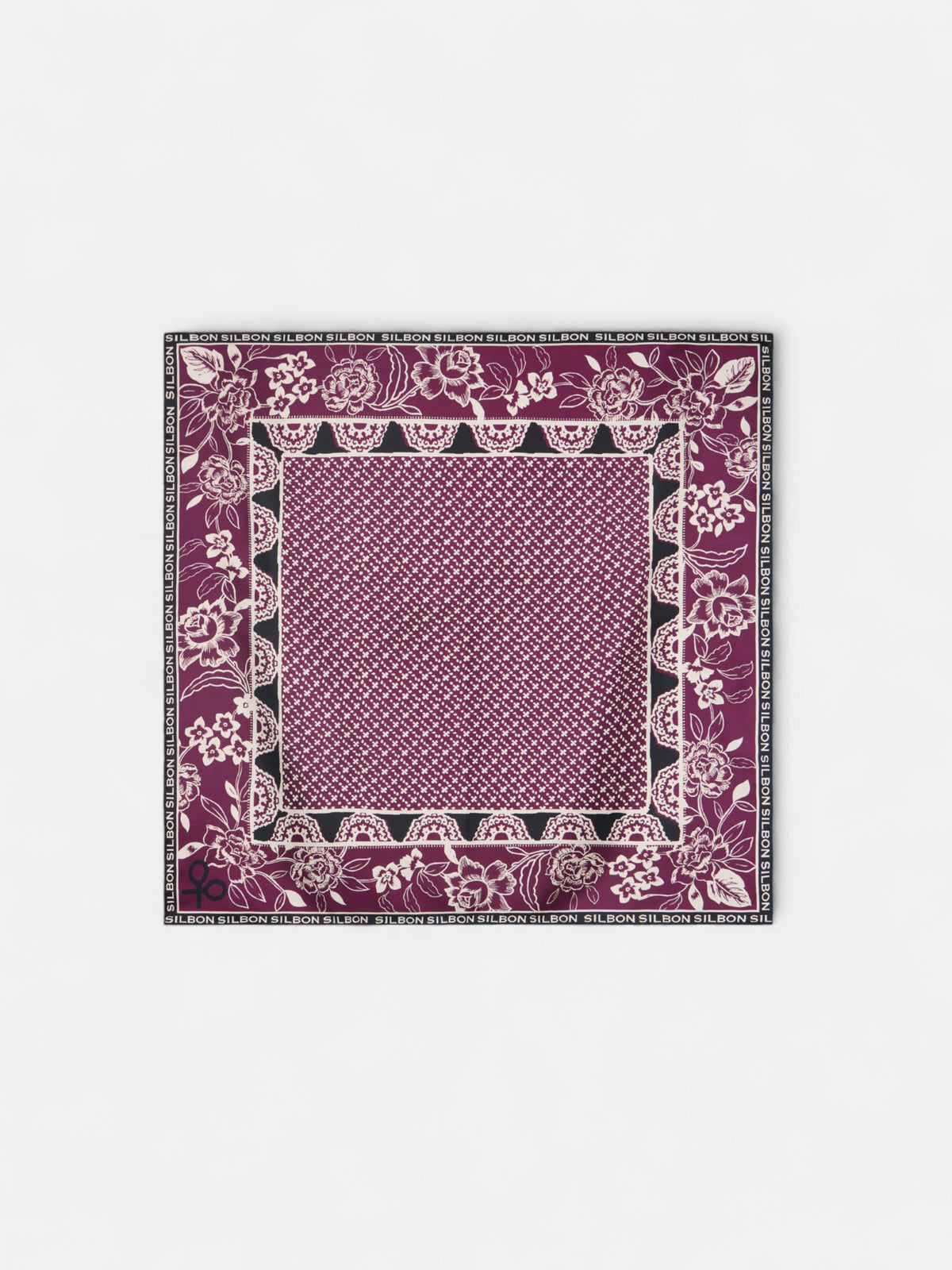 Pañuelo estampado burdeos
