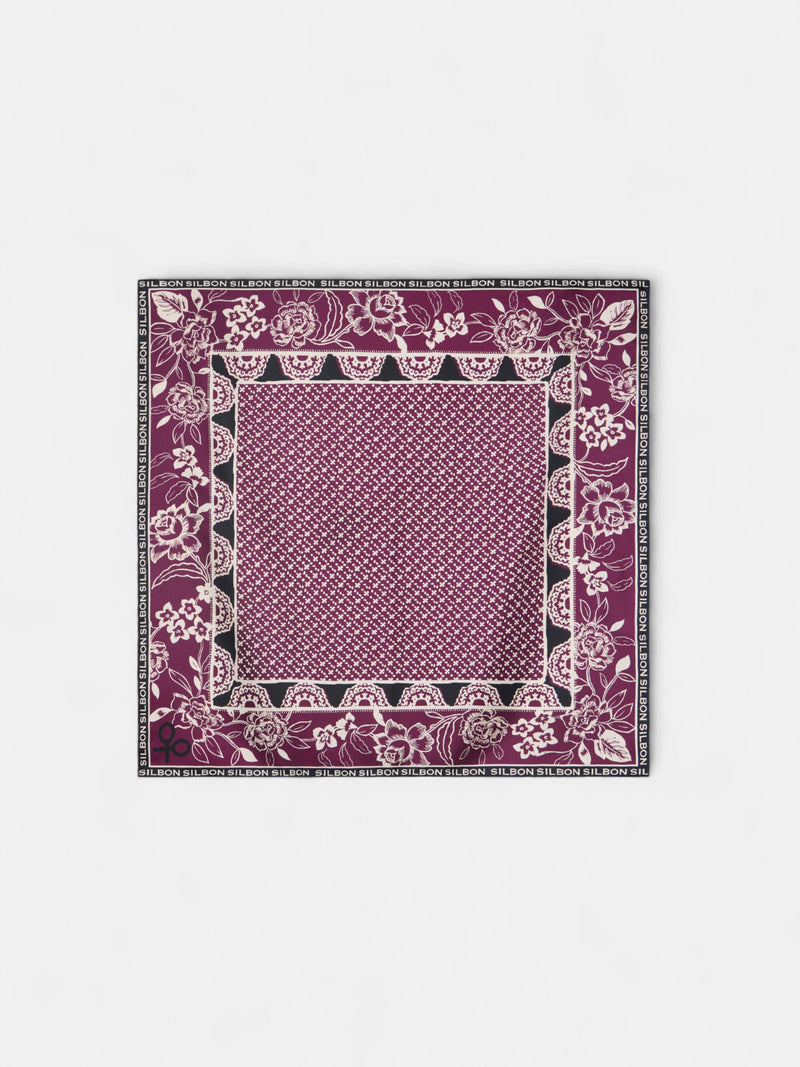 Foulard imprimé bordeaux