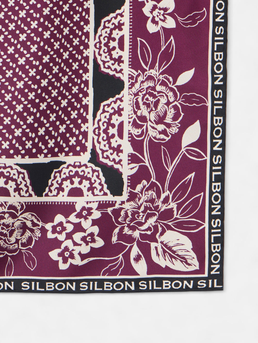 Écharpe imprimée bordeaux