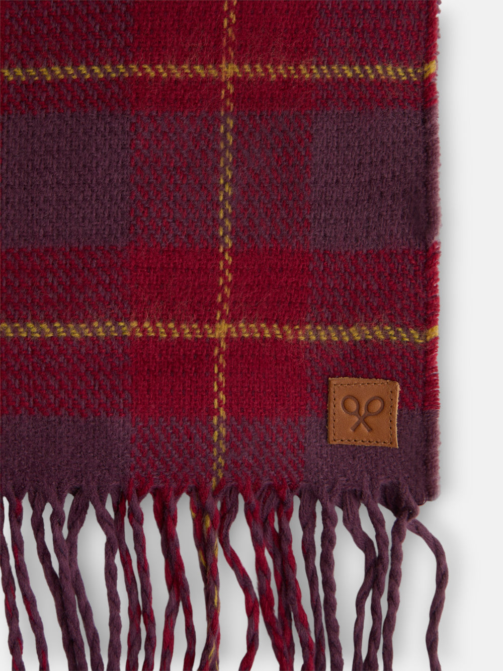 Écharpe à carreaux violets