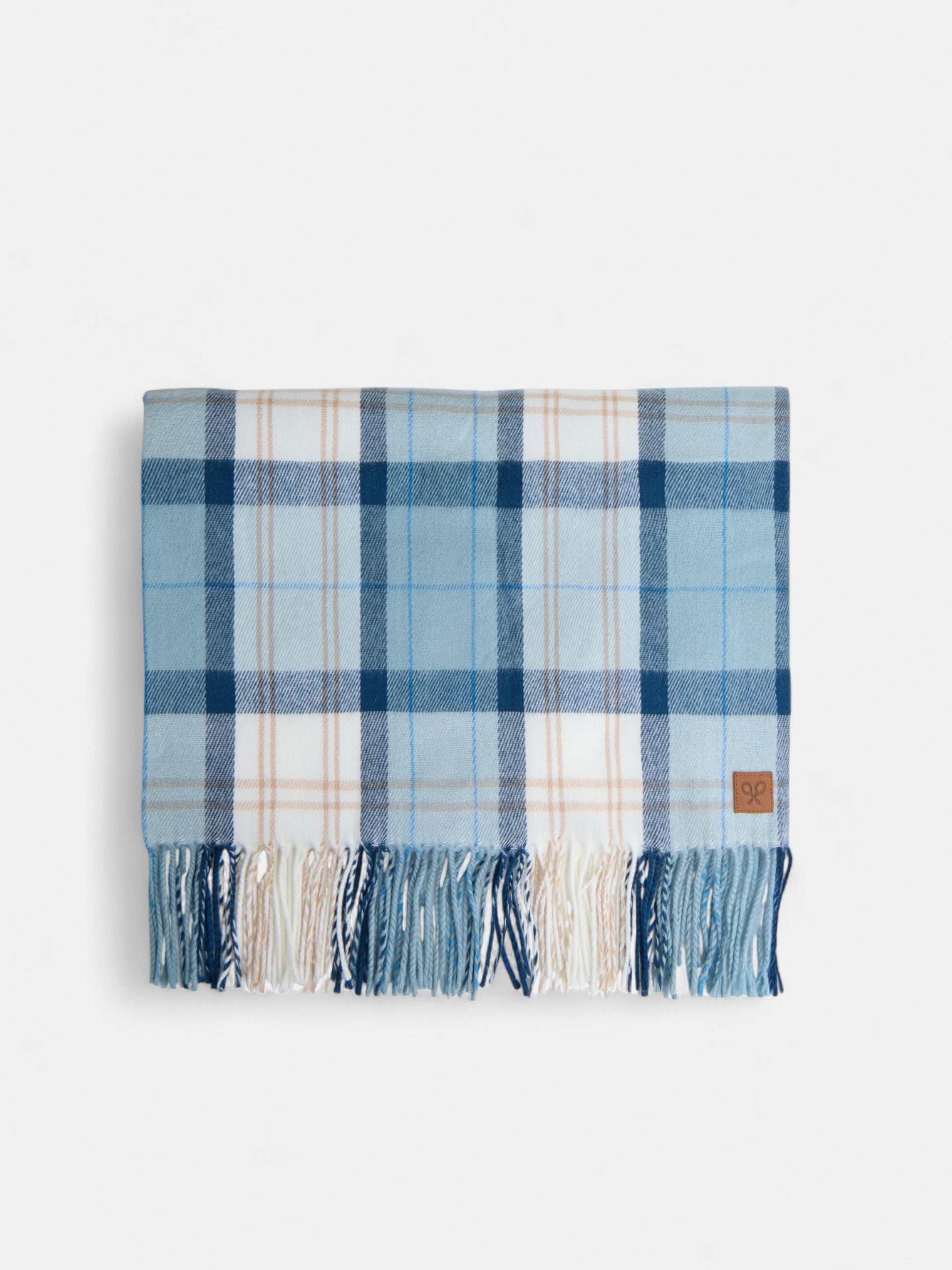 Écharpe à carreaux bleus
