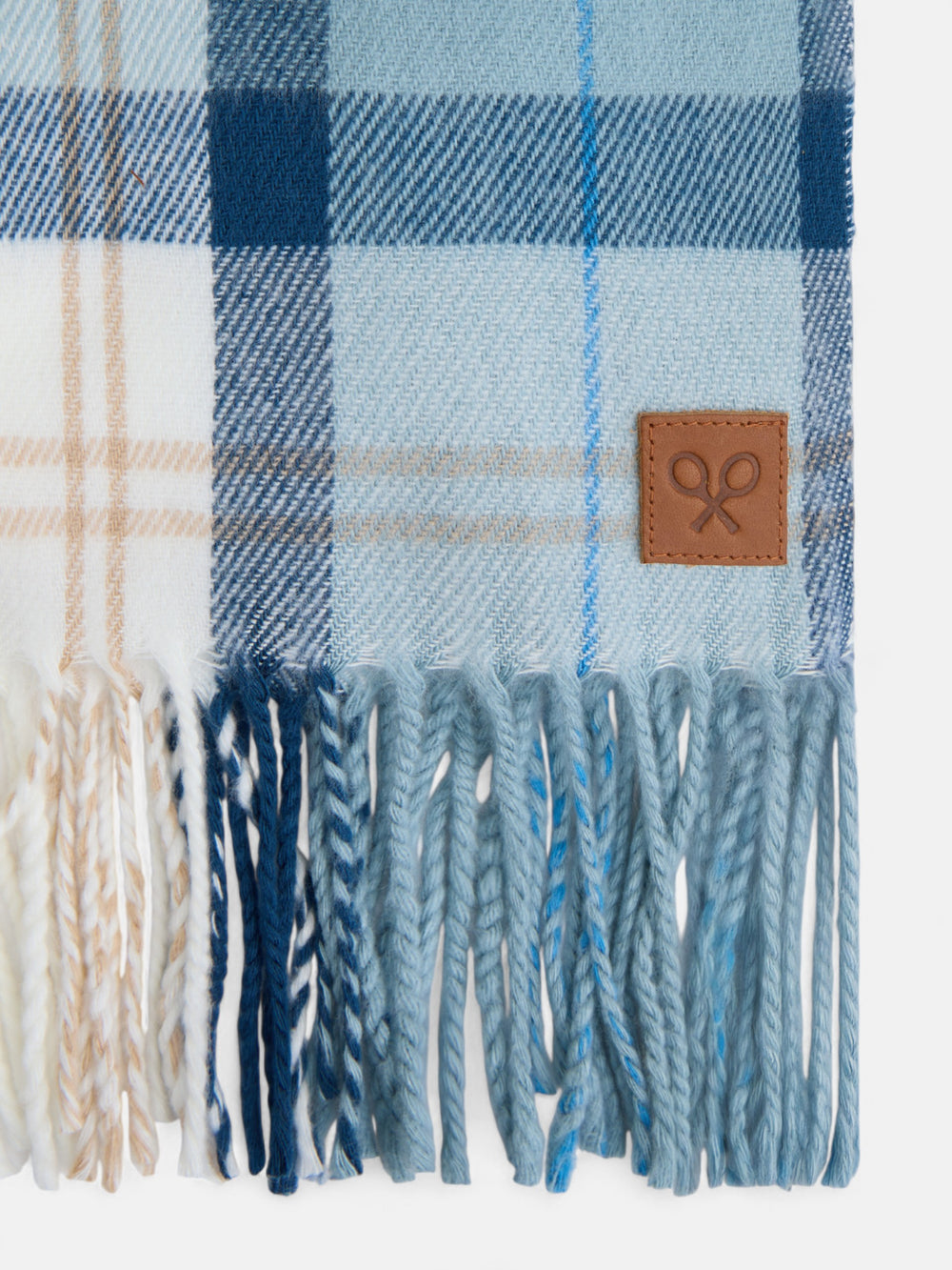 Écharpe à carreaux bleus