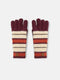 gants en laine à rayures brunes