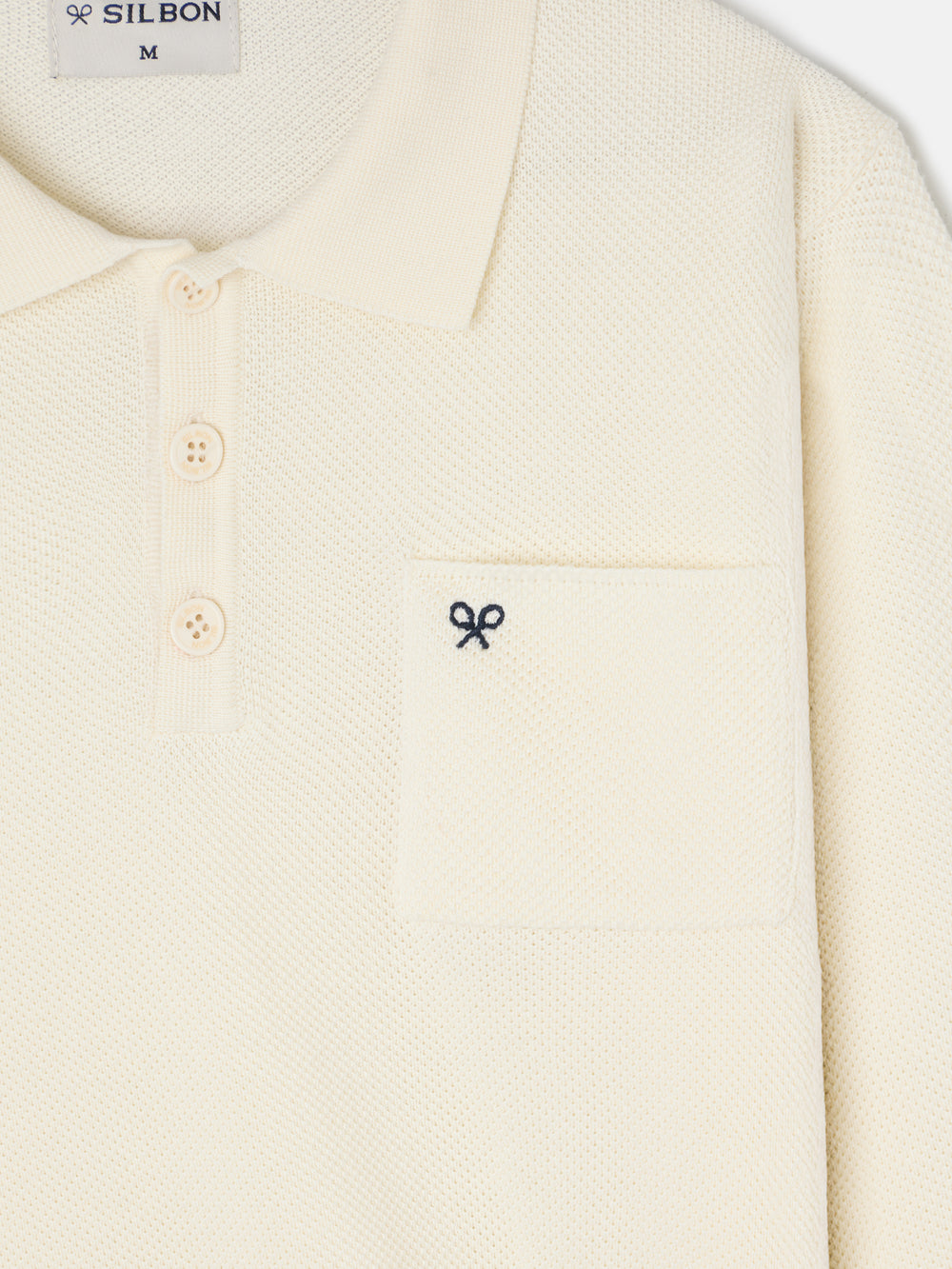 Jersey cuello polo minilogo beige