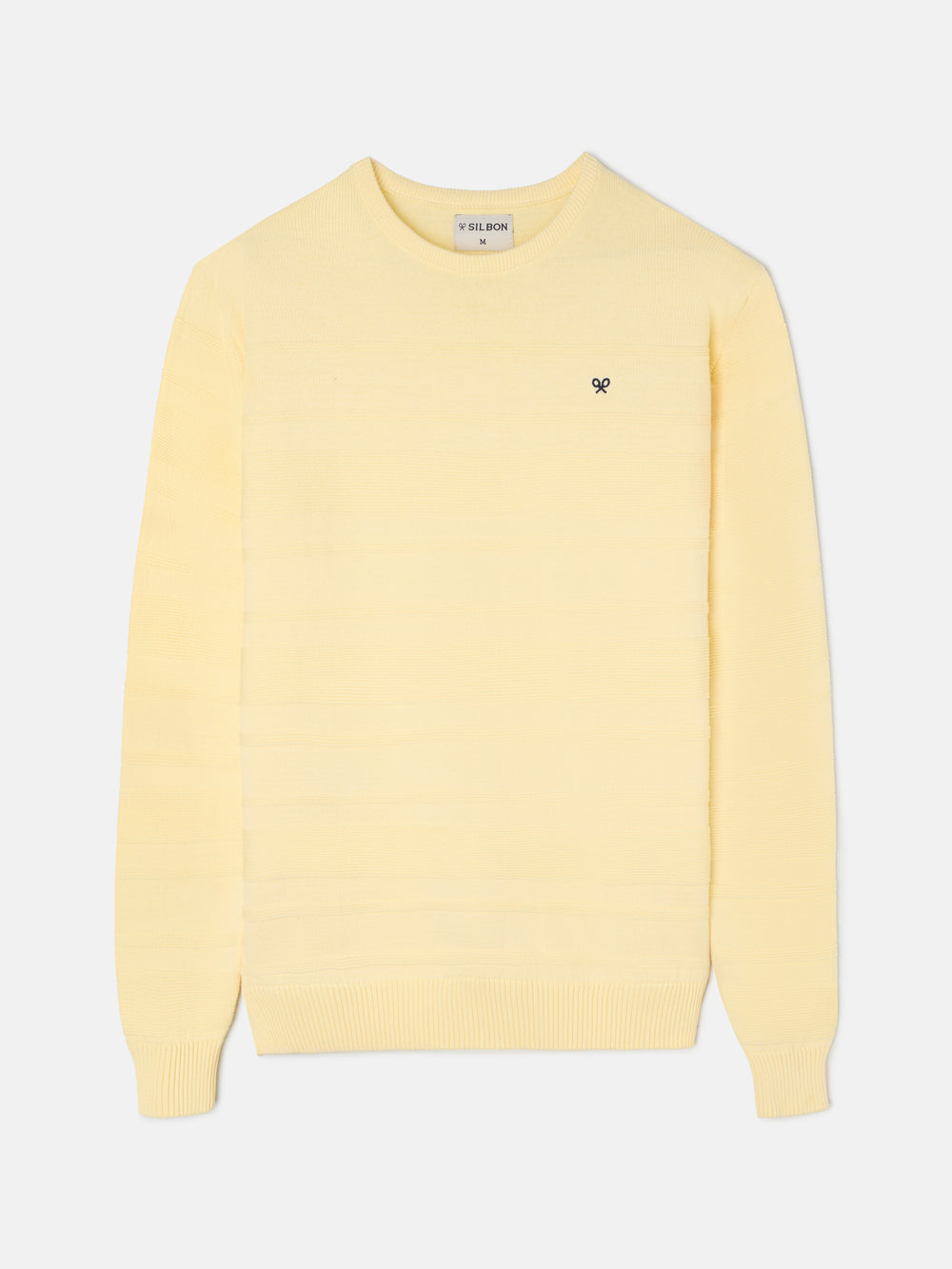 Yellow mini logo braided sweater