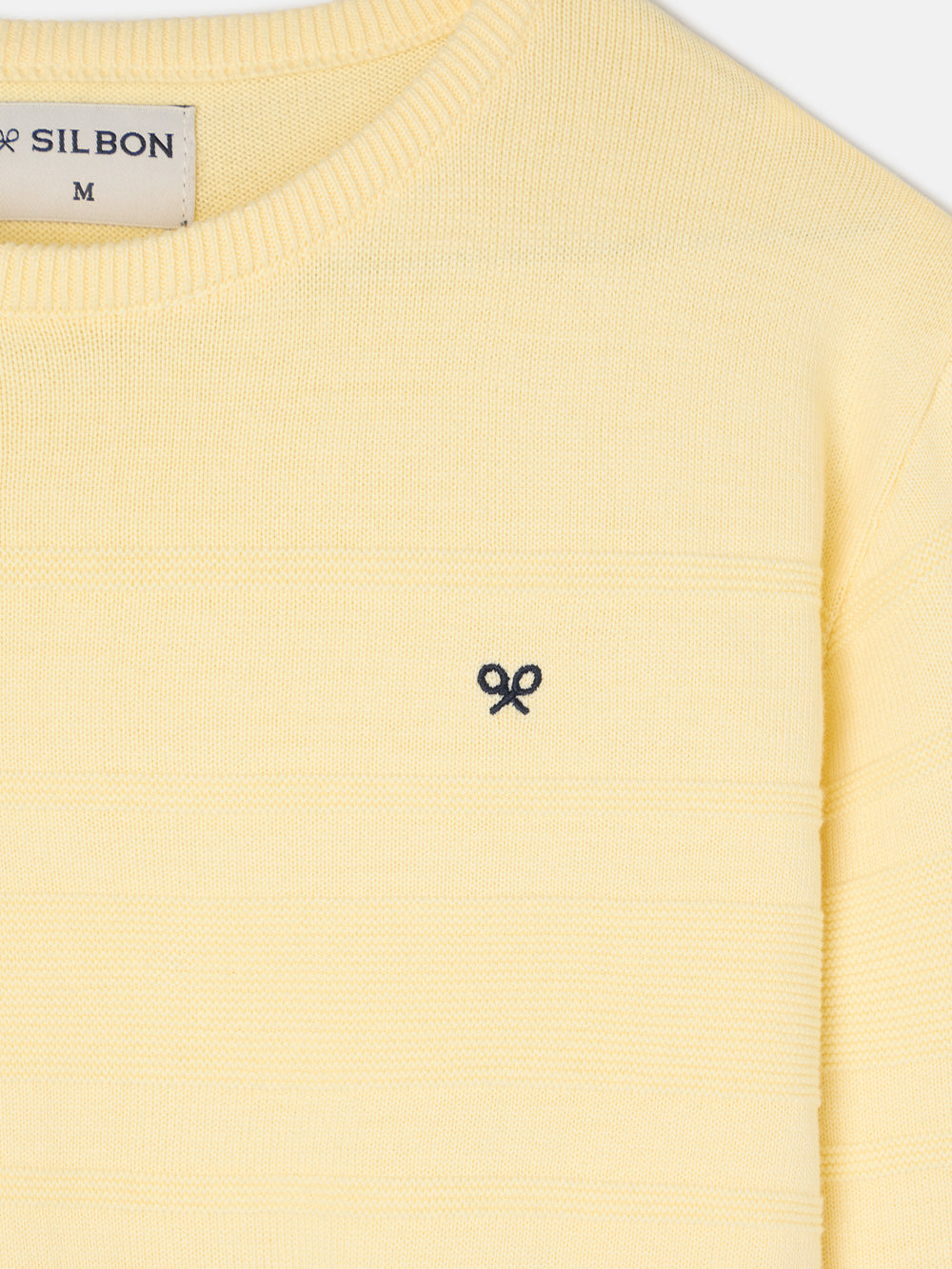 Yellow mini logo braided sweater
