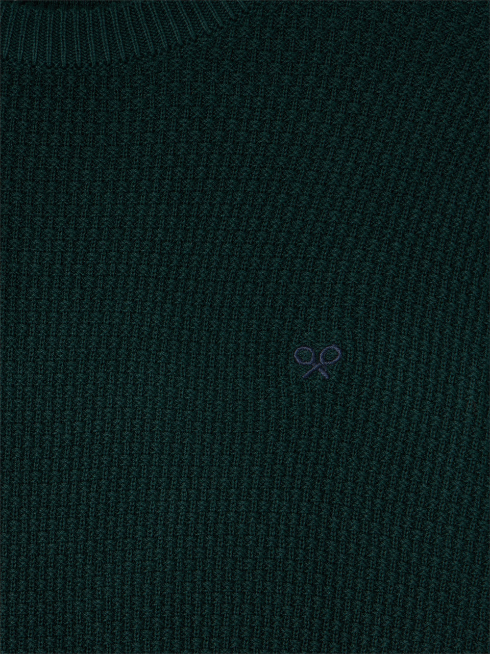 dark green textured round neck sweater