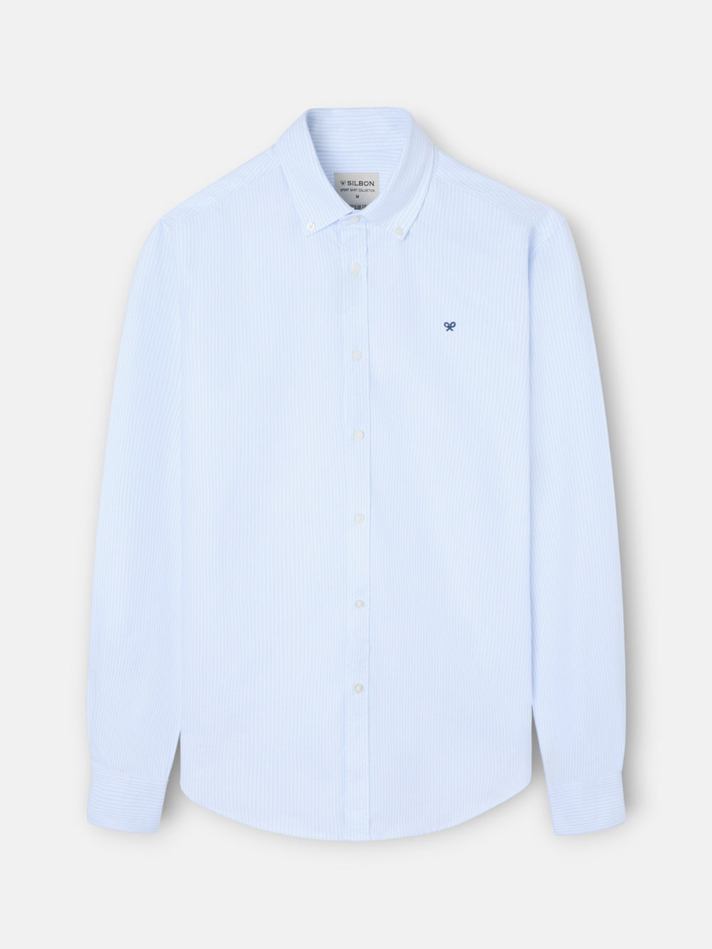 Regular fit oxford sport shirt with light blue stripes