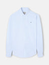Camisa sport oxford regular fit riscas azul claro