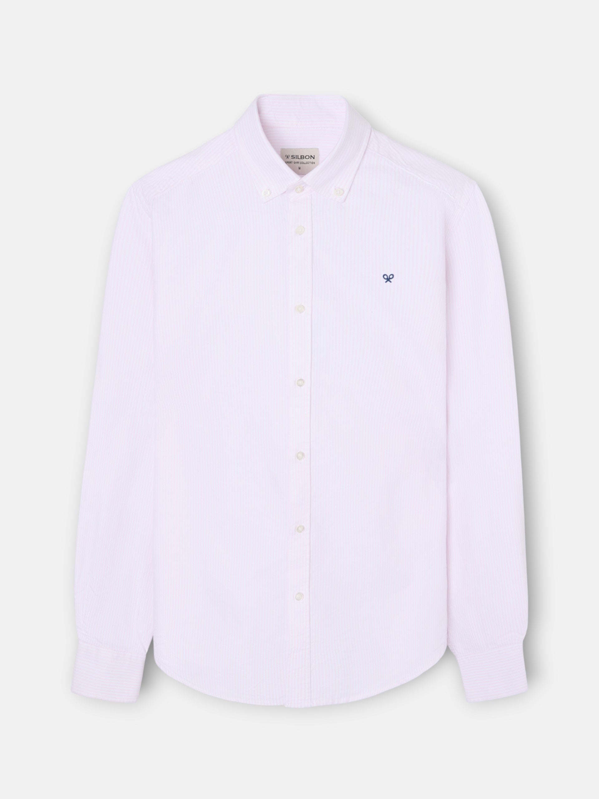 Chemise de sport Oxford à rayures roses
