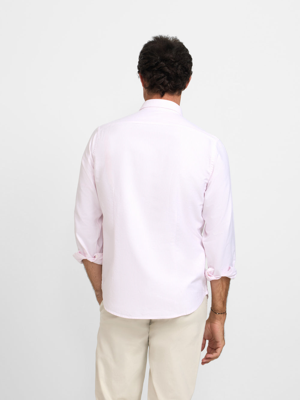 Pink striped racket oxford sport shirt